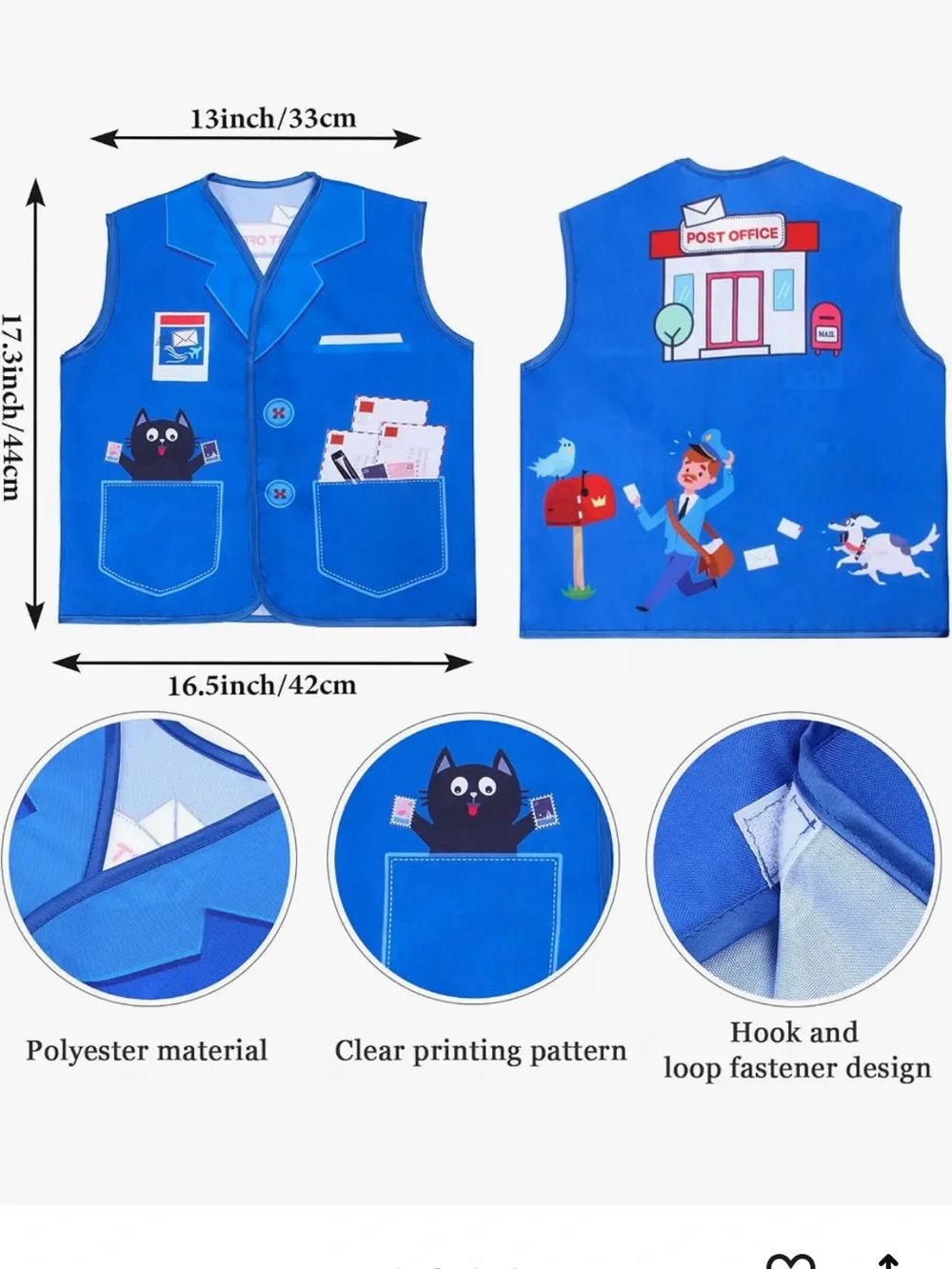 Kids Mail Carrier Crossbody Bag in White - Pretend Play Accessory